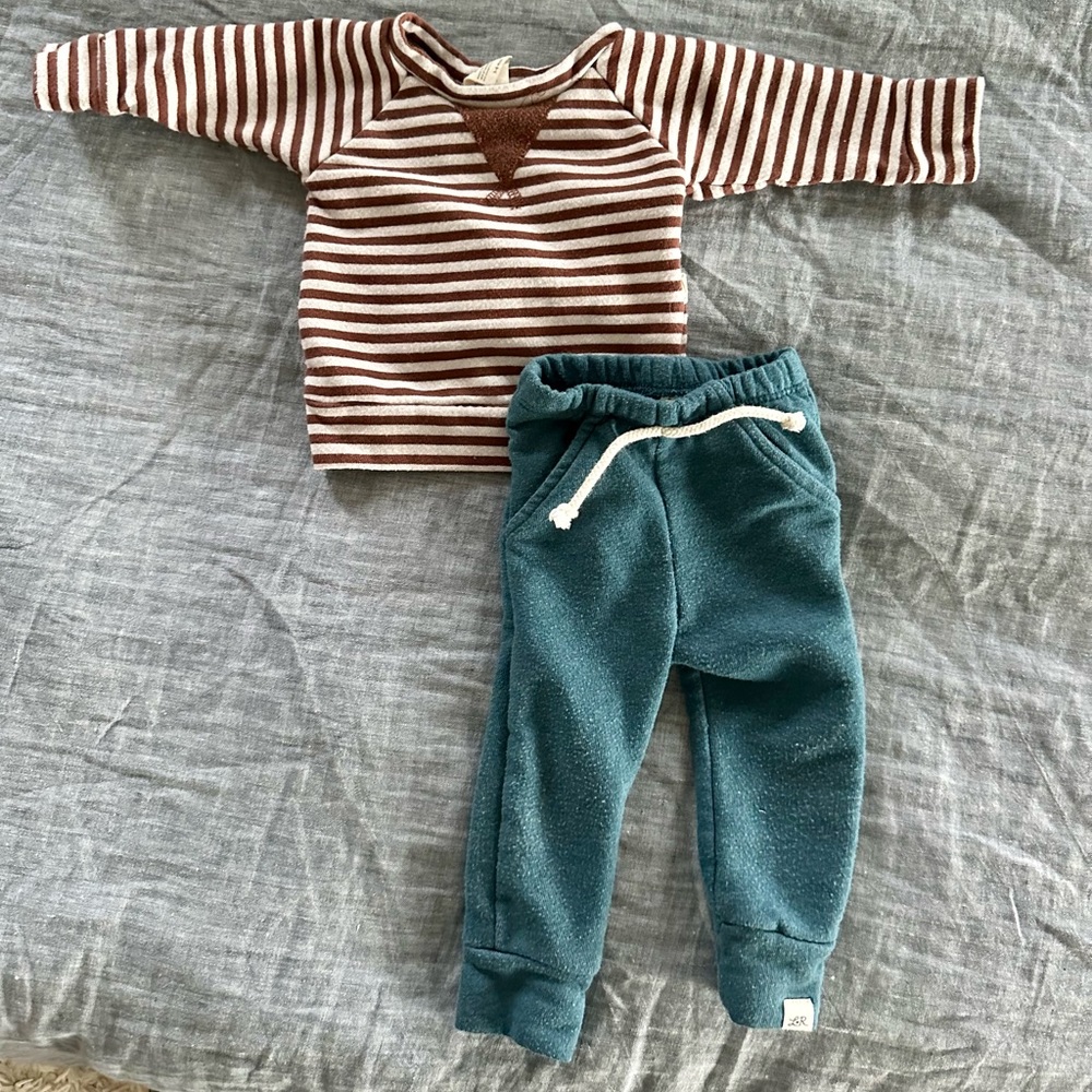 Lulu + Roo / Little Road Co. Boys set. 3-6months